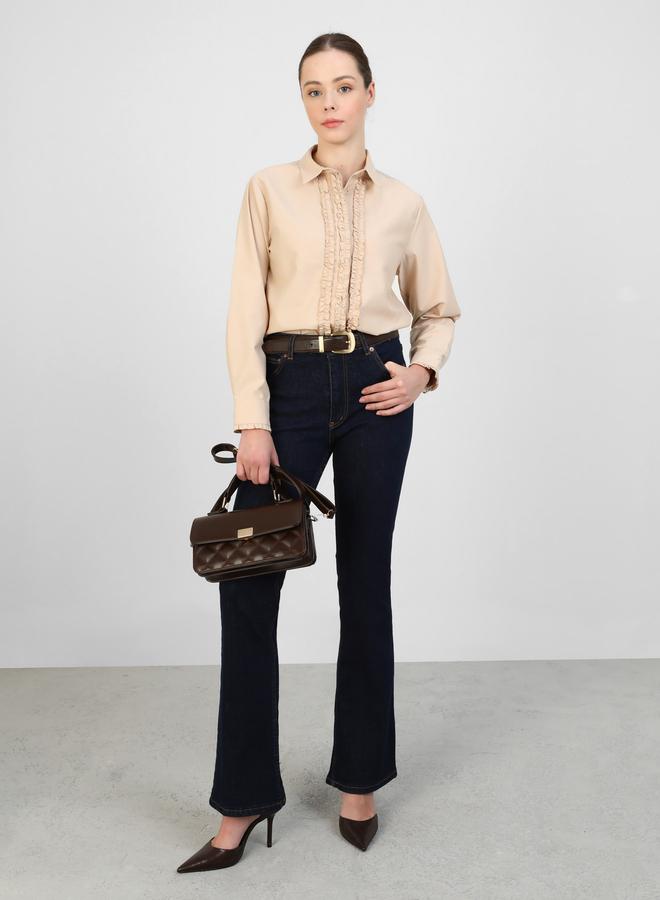 رفقة من مودانيسا قميص بأزرار وتفاصيل مكشكشة من مودانيسا رفقة - Image 1