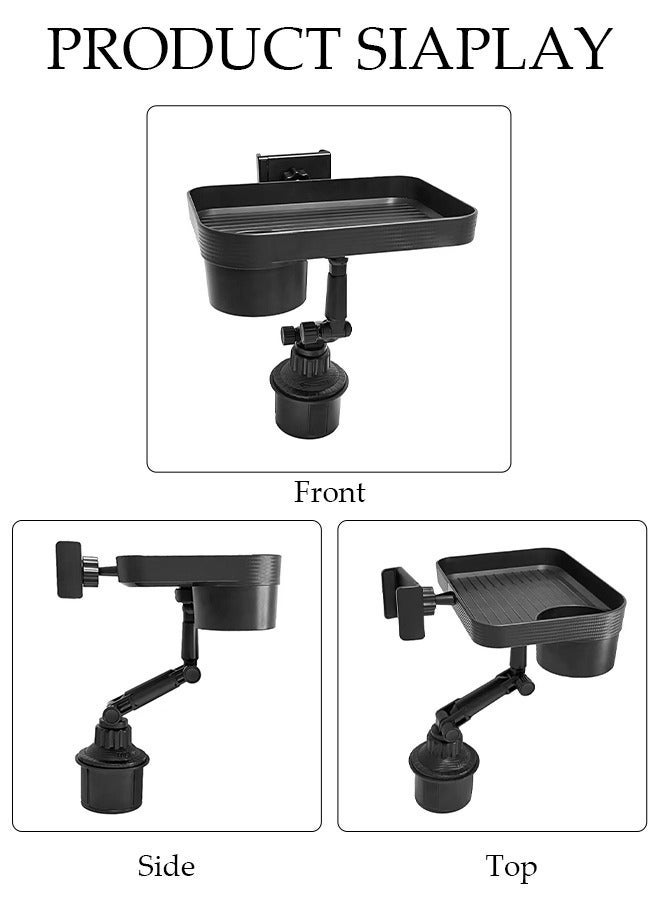 DUNISO Car Cup Holder Phone Mount 3-in-1 Cup Phone Holder for Car with Tray Mount Adjustable Base with 360° Rotation Universal Multifunctional Cup and Food Holder Cell Phone Holder for Car - Image 2