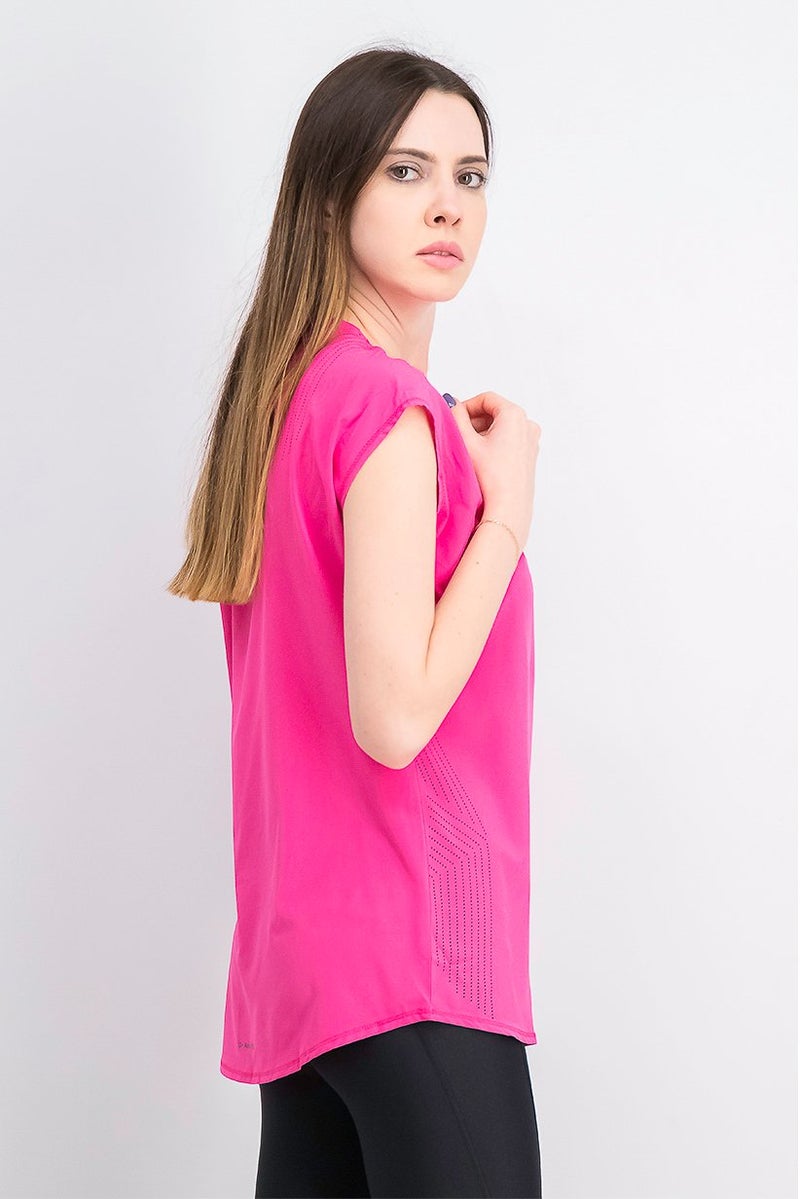 Tchibo تي شيرت رياضي نسائي قصير الأكمام في الهواء الطلق، وردي - Image 3