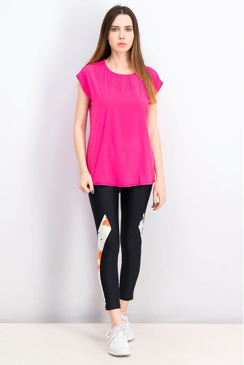 Tchibo تي شيرت رياضي نسائي قصير الأكمام في الهواء الطلق، وردي - Image 4