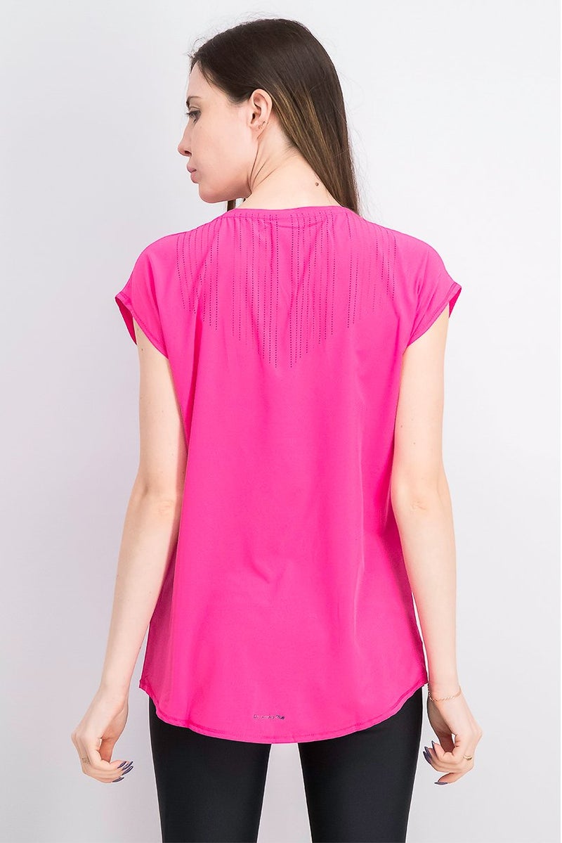 Tchibo تي شيرت رياضي نسائي قصير الأكمام في الهواء الطلق، وردي - Image 2