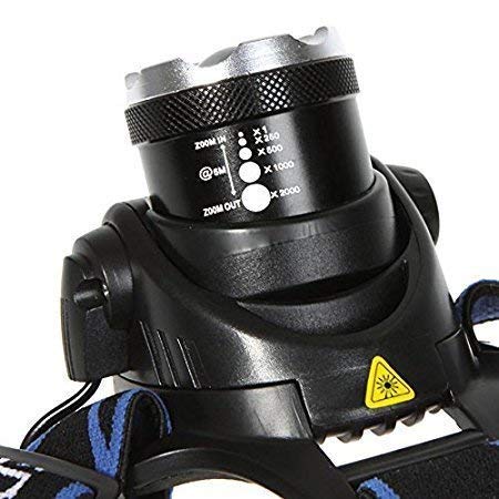 MOHAK MOHAK Super Bright Rechargeable and Zoomable Head Torch HandsFree Head Flashlight LED Lamp Adjustable Straps Spotlight for Camping Fishing Running Cycling - Image 3