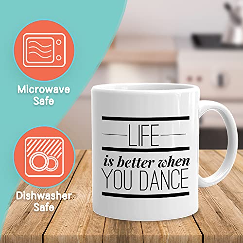 Bubble Hugs White 11oz Coffee Mug - Better When You Dance, Teacher Gift for Dance Captain, Ballroom Coach, Mom, Ballet Girl - Image 2