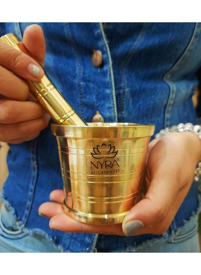 NYRA نيارا® مدقة هاون من النحاس الخالص/بيتال مدقة يدوية/خلبطة مطبخ/ماشر أوكلي/ماشر أوهكلي/إمام دستة/حمام دستة خرال/إيدي كالو/خال موسال/مطحنة توابل (1060) - Image 5