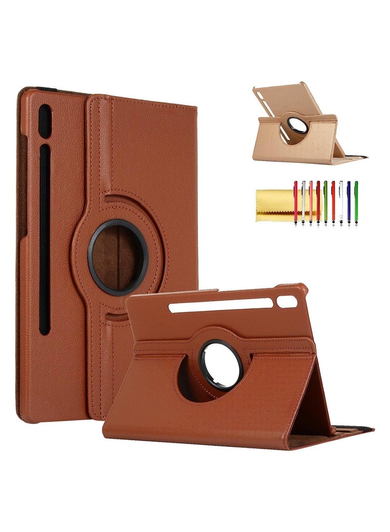 ELTRAZONE Smart Cover for Samsung Galaxy Tab S7 Plus 2020, Techcircle Slim Folio Rotating Stand Case with Auto Wake/Sleep Magnetic Flip PU Leather Case - Image 1