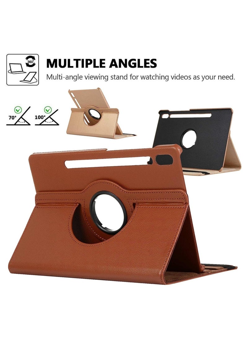 ELTRAZONE Smart Cover for Samsung Galaxy Tab S7 Plus 2020, Techcircle Slim Folio Rotating Stand Case with Auto Wake/Sleep Magnetic Flip PU Leather Case - Image 3