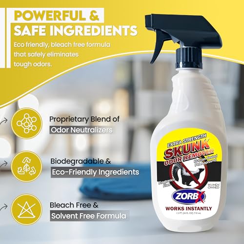 ZORBX Unscented Skunk Odor Remover Spray 24 FL Oz – Fast Acting Skunk Smell Removal - Extra Strength Pet Skunk Odor Remover for Dogs, House, Car, Clothes & Furniture - Image 4