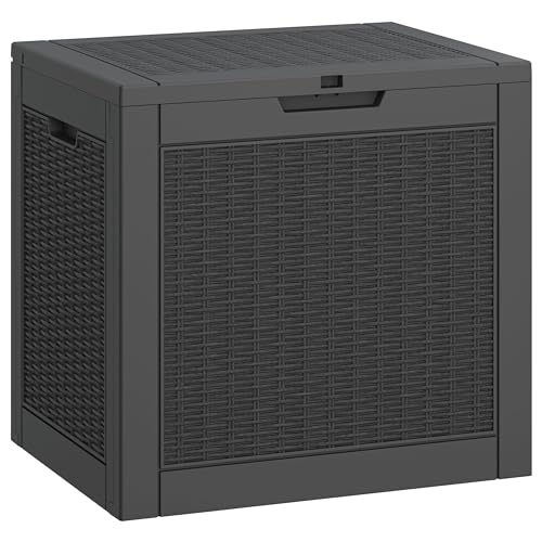 LHBGO 31 Gallon Deck Box, Resin Outdoor Storage Box, Waterproof and UV Resistant Deck Box, Lightweight Storage Box for Garden Tools, Pool Supplies - Image 1