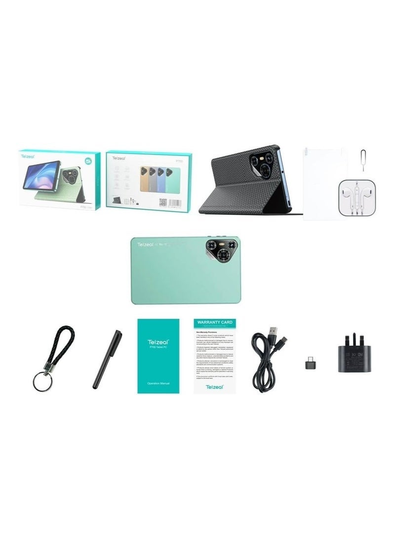 Telzeal P700 7" Android Tablet, 5G, Dual SIM, 6GB RAM, 256GB ROM, Compact Lightweight Design, 3000mAh Battery, Ideal for Travel, Study & Entertainment – Green - Image 4