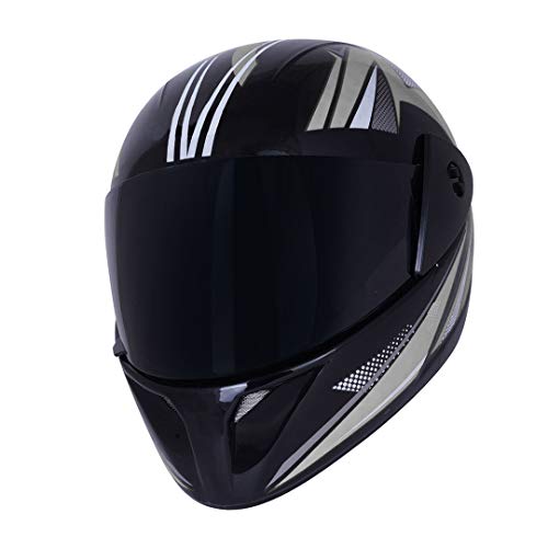 Western Era Enhanced Comfortable Graphics Design Pro Impact Resistant ABS Shell ISI Certified Full Face Helmet and UV Protection Visor (Large, Black Glossy - Blue) - Image 1