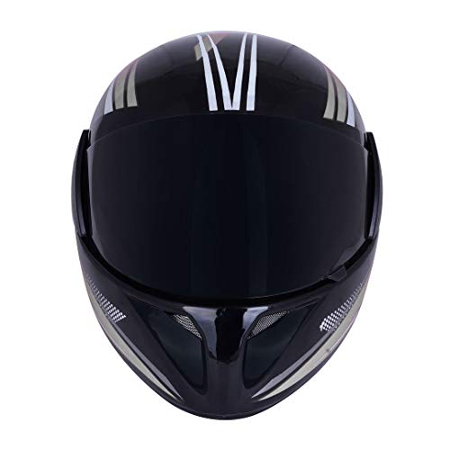 Western Era Enhanced Comfortable Graphics Design Pro Impact Resistant ABS Shell ISI Certified Full Face Helmet and UV Protection Visor (Large, Black Glossy - Blue) - Image 4