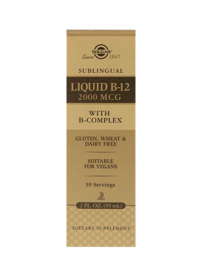 Sublingual Liquid B-12 2,000 Mcg Dietary Supplement