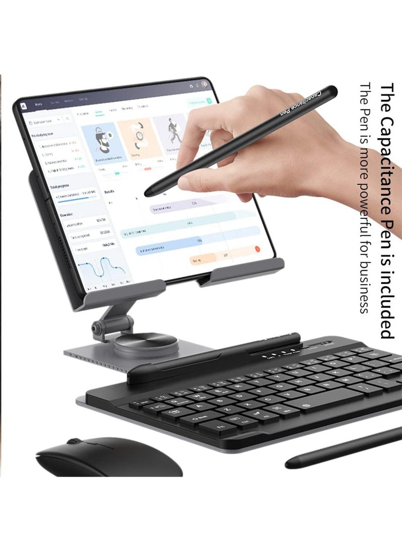 Aookay - [4 in 1] Adjustable Stand for Samsung Fold 6/Fold 5/Fold 4/Huawei Mate X3//X5/Honor Magic V3/V2/VS2/Pixel Fold Series, Capacitor Pen, Bluetooth Mouse and Keyboard Set, Foldable Portable Phone Bracket - Image 1