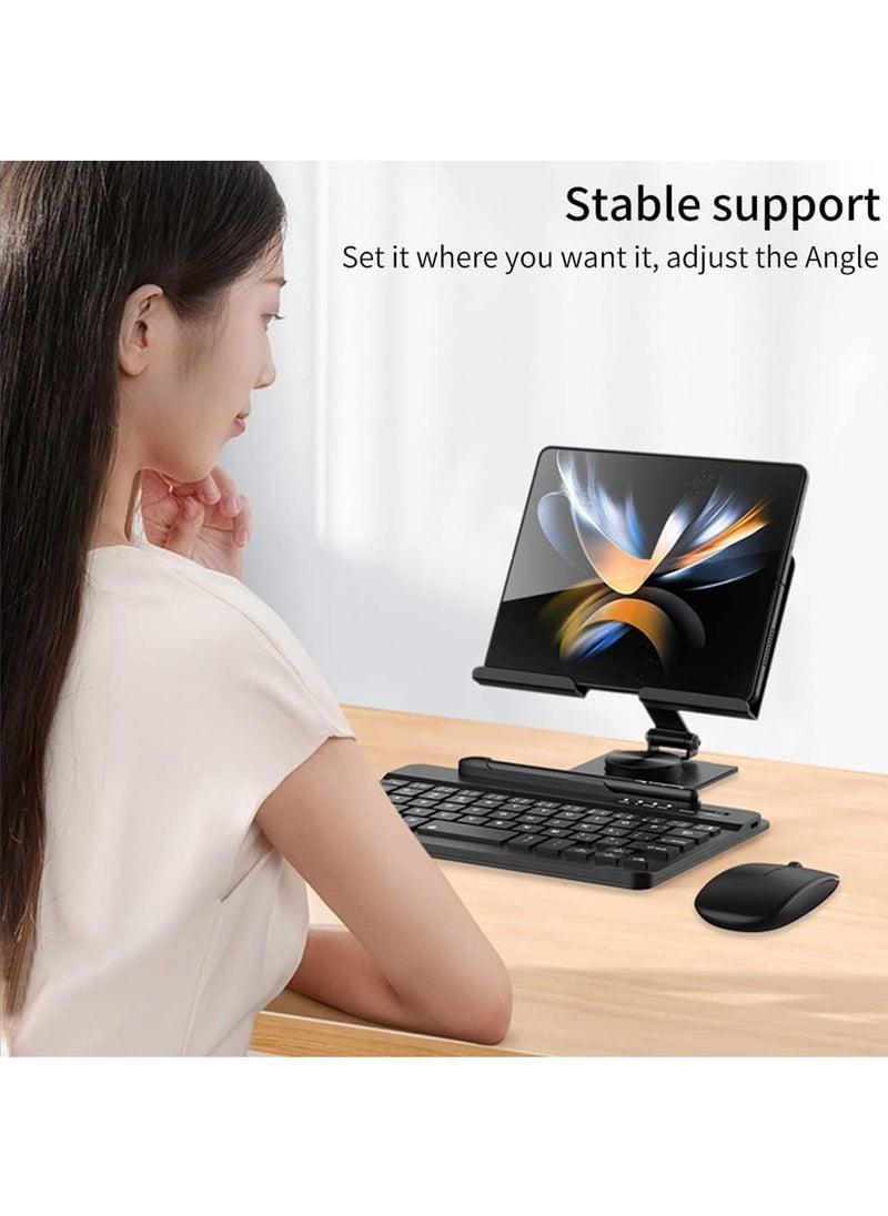 Aookay - [4 in 1] Adjustable Stand for Samsung Fold 6/Fold 5/Fold 4/Huawei Mate X3//X5/Honor Magic V3/V2/VS2/Pixel Fold Series, Capacitor Pen, Bluetooth Mouse and Keyboard Set, Foldable Portable Phone Bracket - Image 1