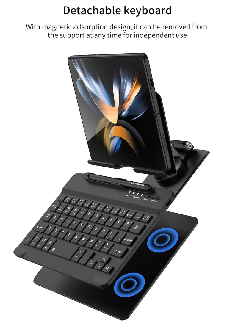 Aookay [4 in 1] Adjustable Stand for Samsung Fold 6/Fold 5/Fold 4/Huawei Mate X3//X5/Honor Magic V3/V2/VS2/Pixel Fold Series, Capacitor Pen, Bluetooth Mouse and Keyboard Set, Foldable Portable Phone Bracket  - Image 4