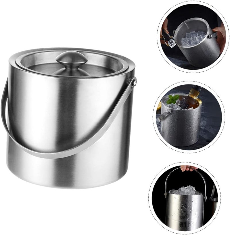 1pc Stainless Steel Ice Cooling Bucket for Wine and Elegant Design for Parties and Events Modern Bar Accessory and Spacious Storage Random Style - Image 5