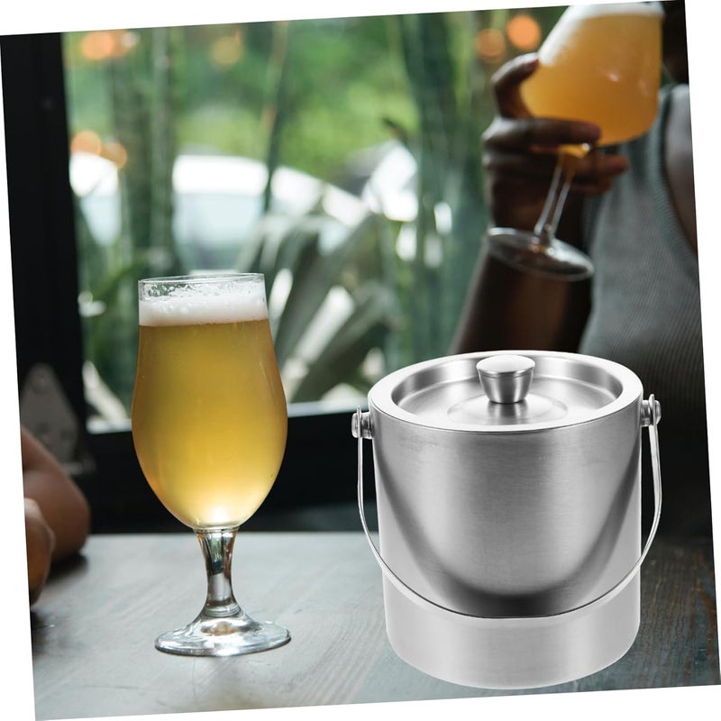 1pc Stainless Steel Ice Cooling Bucket for Wine and Elegant Design for Parties and Events Modern Bar Accessory and Spacious Storage Random Style - Image 3