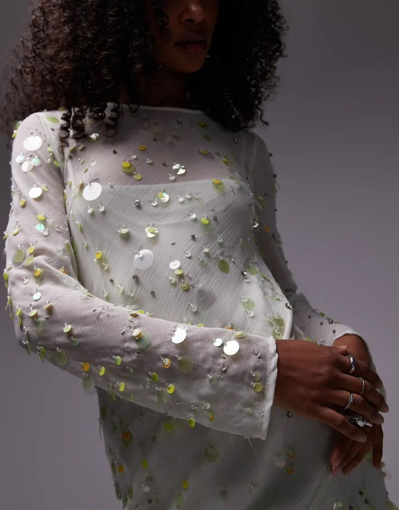 TOPSHOP Sequin Embellished Dress