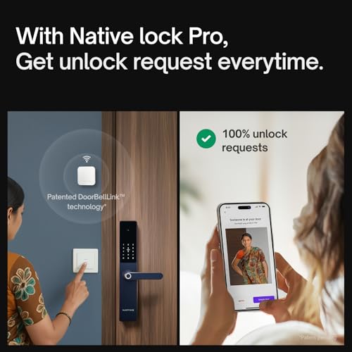 Native by UC Native by Urban Company Lock Pro Smart Door Lock with in-Built HD Camera & Home Doorbell Connect | 7-Way Unlock | Free Installation | 3-Year Warranty - Image 2