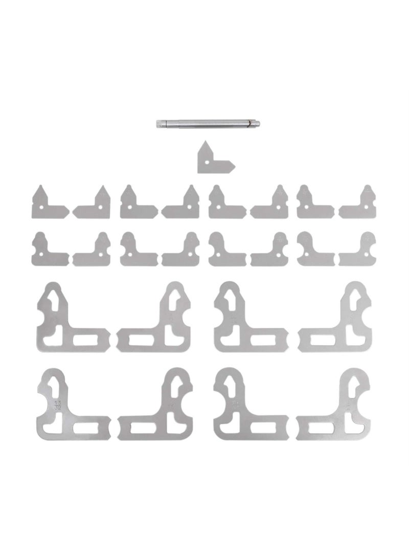 مجموعة أدوات صناعية مكونة من 25 قطعة من مقاييس نصف القطر الكسرية 1/64-1/2 بوصة مع حامل - Image 5