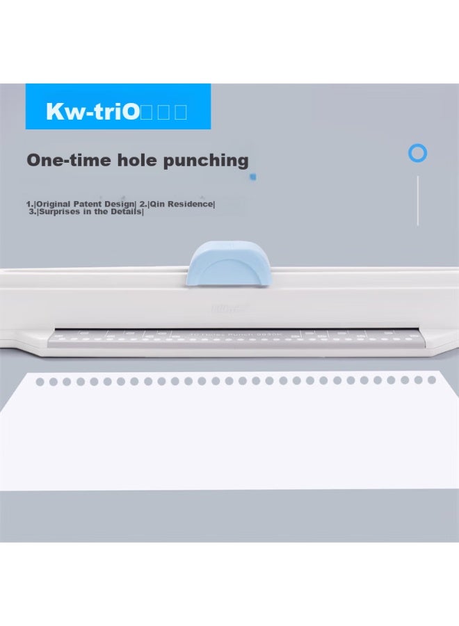 كيه دبليو تريو Kedeyou Xue Shenghuo 30-hole Punch A4/A5/B5 ثقابة ورق مزودة بزر انزلاقي لثقب وترتيب الأوراق متعددة الأحجام، مثقبة متعددة الوظائف - Image 3