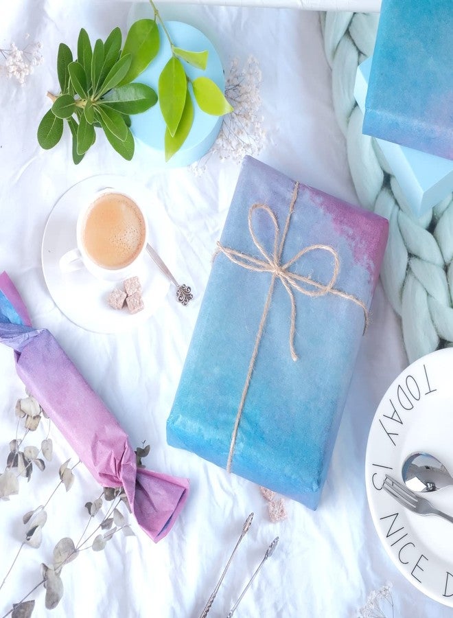 Bolsome 100 Sheets Pink-Blue Gradient Tissue Paper Bulk, Pastel Turquoise Wrapping Tissue Paper Sheets for Christmas Birthday Baby Showers Wedding Thanksgiving Gift Wrapping DIY Crafts Arts, 20 x 14 (Pastel - Image 4