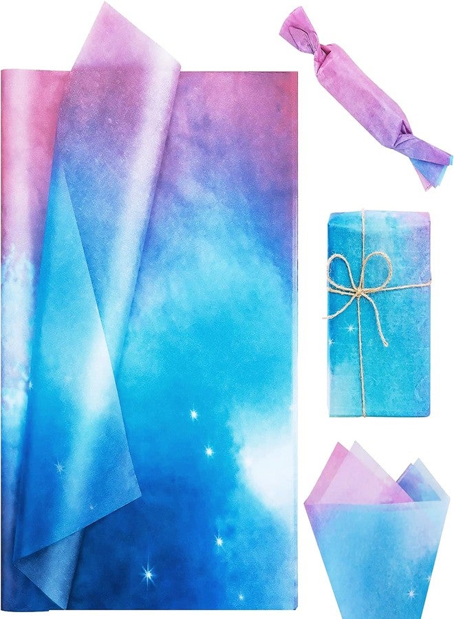 Bolsome 100 Sheets Pink-Blue Gradient Tissue Paper Bulk, Pastel Turquoise Wrapping Tissue Paper Sheets for Christmas Birthday Baby Showers Wedding Thanksgiving Gift Wrapping DIY Crafts Arts, 20 x 14 (Pastel - Image 1