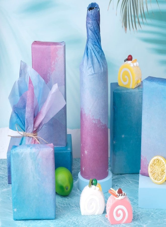 Bolsome 100 Sheets Pink-Blue Gradient Tissue Paper Bulk, Pastel Turquoise Wrapping Tissue Paper Sheets for Christmas Birthday Baby Showers Wedding Thanksgiving Gift Wrapping DIY Crafts Arts, 20 x 14 (Pastel - Image 3