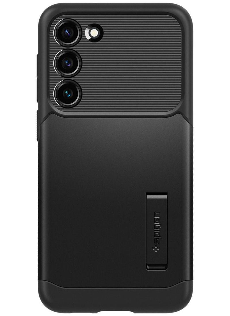 Spigen - غطاء حماية سليم ارمور مع حامل لهاتف سامسونج جالكسي S23 بلس - أسود - Image 1