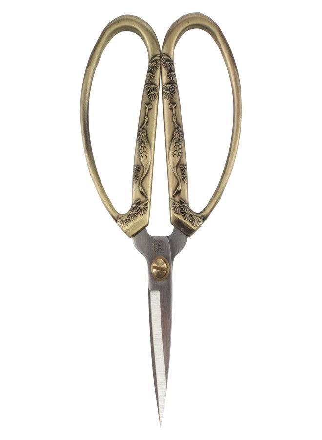 BambooMN JubileeYarn Crane Motif Large Embroidery Craft Scissors - Bronze - 1 Pair - Image 1