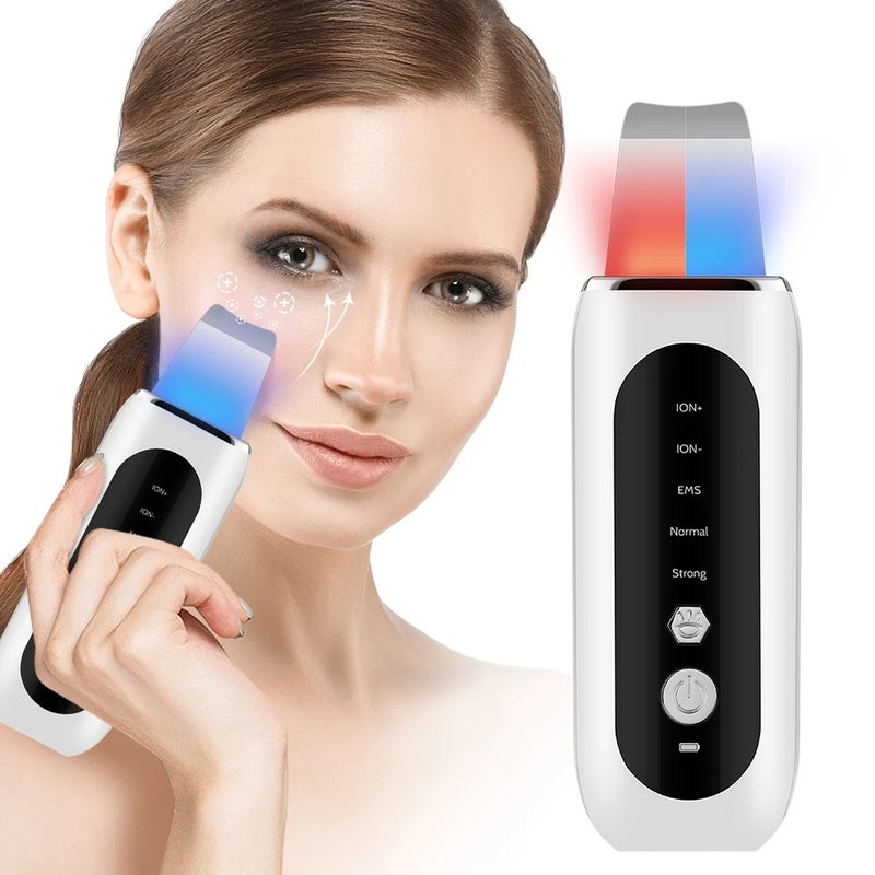 HailiCare Ultrasonic Skin Scrubber Facial Cleaner Peeling Cavitation Machine EMS Microcurrent for Face Lifting Massager Blackhead Remover - Image 1