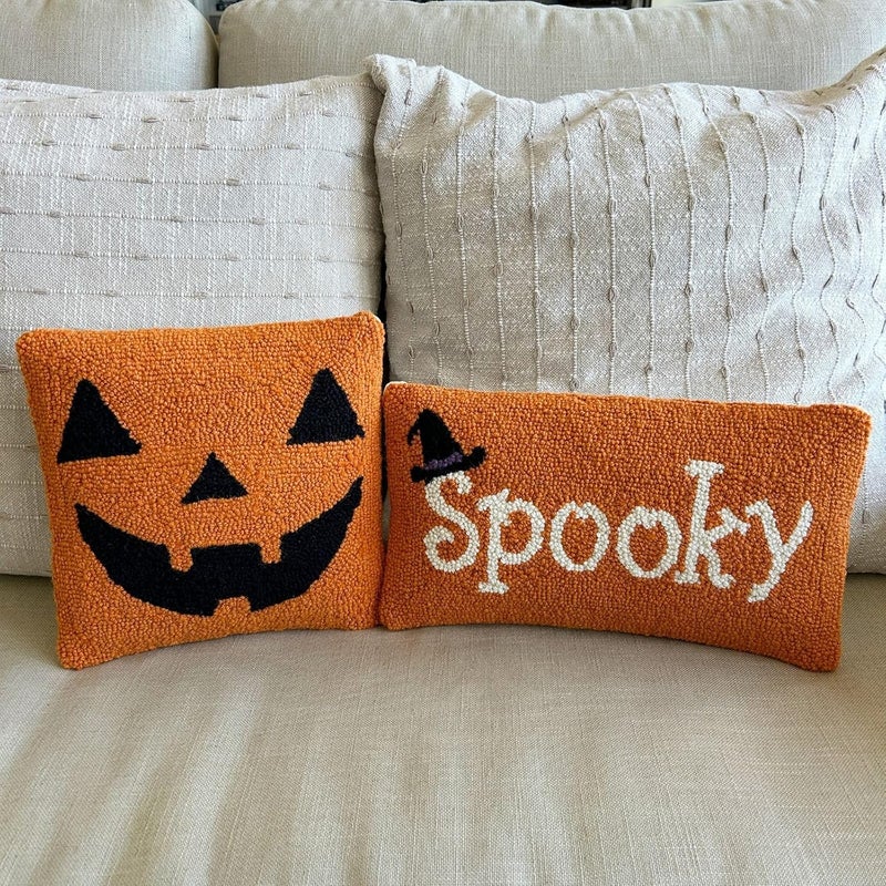 Decorvo Local market compliant trusted quality Hand Hooked Halloween Pillow - 12X12 inches Throw Pillow for Couch or Dorm (Jack O Lantern) Globally trusted affordable quality - Image 3