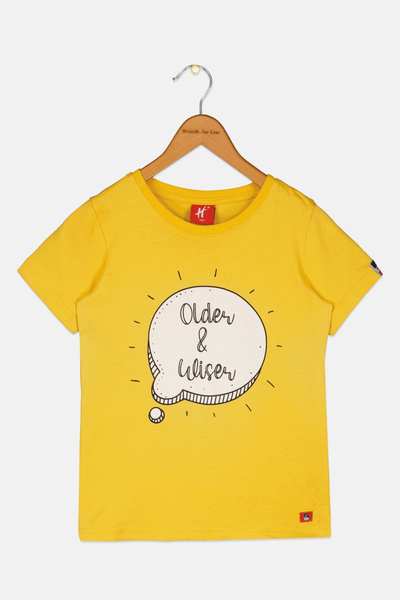 Hamleys Kids Boy Short Sleeve Graphic Print T-Shirt, Yellow - Image 3