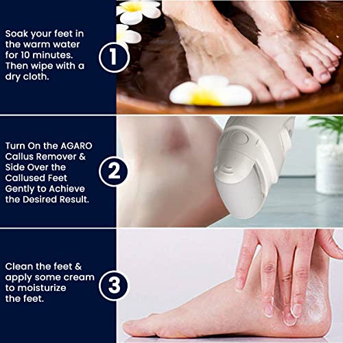 AGARO Callus Remover Replaceable Heads, 3 Pcs, Callus & Dead Skin Removal Filer, Pedicure At Home - Image 4