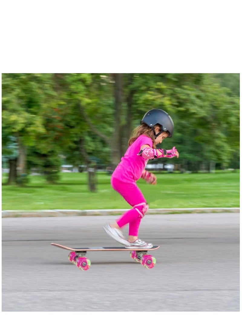 Generic - 60x45MM 78A LED Light Skateboard Wheels With Bearings 4PCS With T-Tool, Pink - Image 1