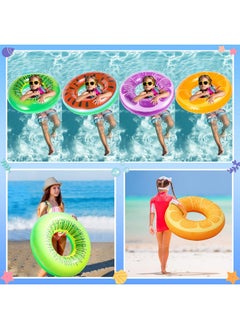 FindUWill 6 Pack Pool Floats Kids, Pool Swim Tubes Rings(4 Pack) - 4Pcs Inflatable Big Floaties Beach Swimming Toys With 2Pcs Beach Balls For Adults Raft Floaties Toddlers  - Image 4