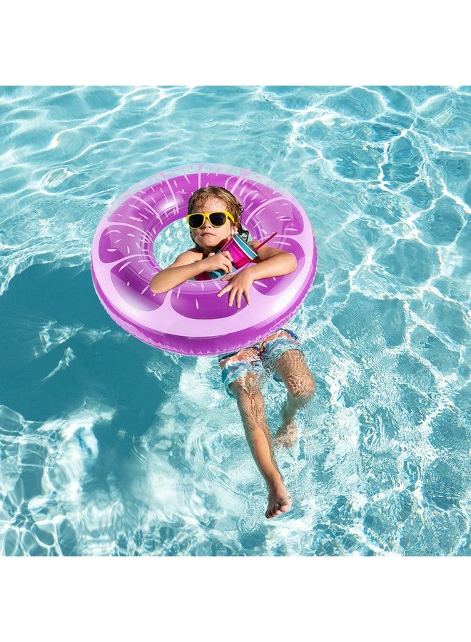 FindUWill 6 Pack Pool Floats Kids, Pool Swim Tubes Rings(4 Pack) - 4Pcs Inflatable Big Floaties Beach Swimming Toys With 2Pcs Beach Balls For Adults Raft Floaties Toddlers - Image 2
