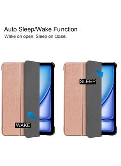Best Choice Products Slim Smart Trifold Stand Case iPad Air 13 Inch M2 Case 2024 / iPad Pro 12.9 Case (6th/5th Gen 2022/2021) - Rose Gold  - Image 2