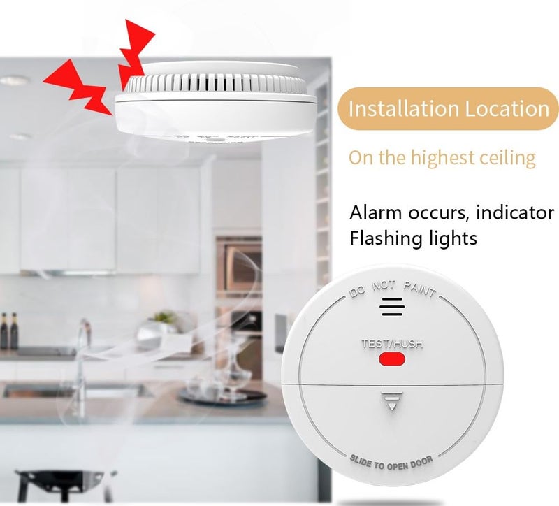 Avance Wireless 433 MHz not WiFi Smoke Detector Battery Powered Smoke Alarm with LED Lights Avance Dual Band Alarm System Control PanelHub Required for Alert On Mobile - Image 5