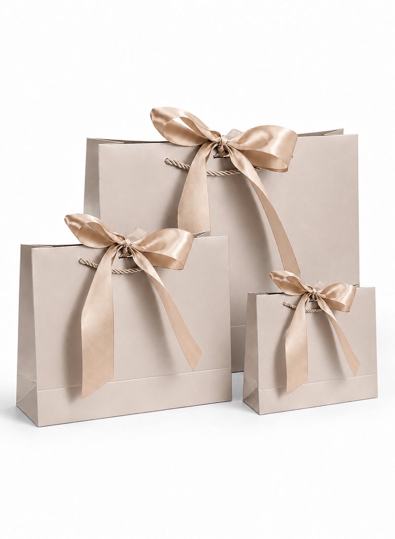 CHU DAI 2 Piece Gift Bag Set With Satin Bow And Rope Handles, Elegant Paper Gift Bags For Flowers, Birthday, Wedding, Party, Baby Shower And Gift Packaging - Image 1