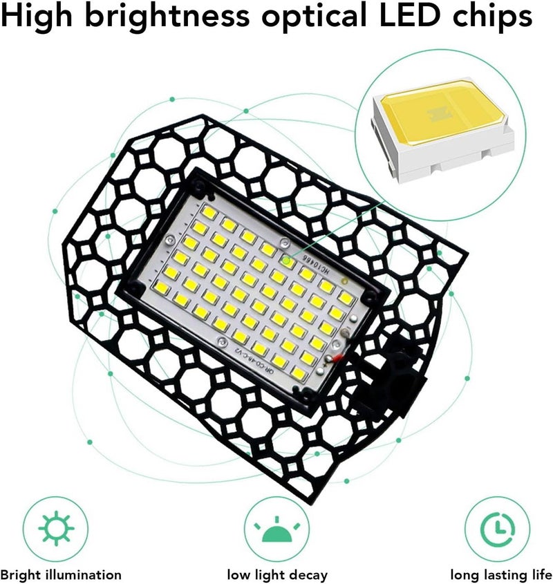 Dense material YWBL-WH LED Garage Lights, Deformable 6 Panels, 2994lm Bright Shop Light for Garage, Basement, Office Use (Cool White) N/S/C nationwide deliver Home & light industrial compatible Small apartment fit Fast intercity distribution Easy assemble alternatives New residential zone delivery Single & bulk storage compatible Care processed raw material Multi-market varied design options Climate adapted delivery plan Month-round consistent deliver Water rust proof UV resistant Upgraded general material Local supply chain stock Carefully selected material Storage transit efficiency build Regional distribution available Full land route delivery Bug proof seal Budget friendly premium quality Upgraded general grade quality Classic modern blend design Sufficient order stock - Image 5