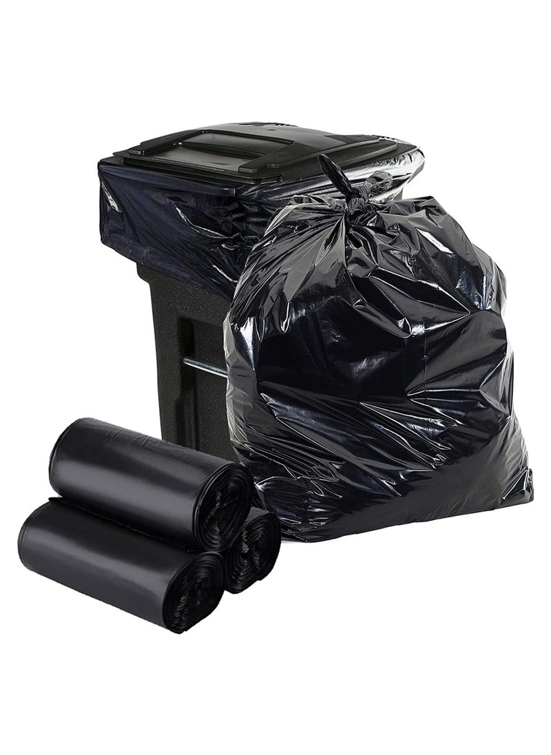 VINSTAR - 80 Microns(20kg 95x120cms 100 pcs ) Heavy Duty Disposable Black Biodegradable Plastic Garbage Bags for Large Size Outdoor Bins - Image 1