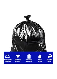 VINSTAR 80 Microns(20kg 95x120cms 100 pcs ) Heavy Duty Disposable Black Biodegradable Plastic Garbage Bags for Large Size Outdoor Bins  - Image 5
