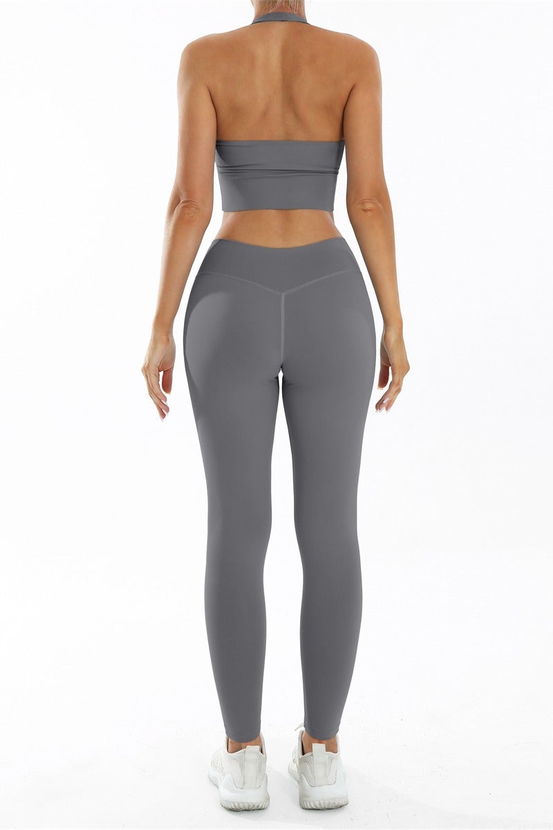 general Yoga Set for Women Gym Leggings Halter Sport Bras 2 Piece Gym Outfits Workout Suit Sportswear - Image 3