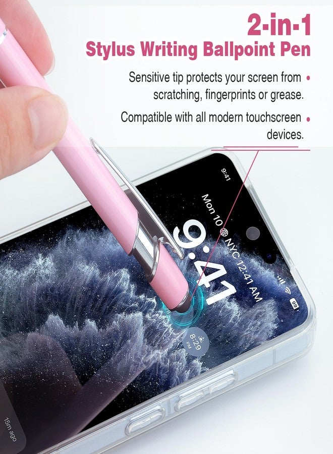 Bribobo Ballpoint Pen 2-in-1 Stylus Retractable Ballpoint Pen with Stylus tip, Metal Stylus Pen for Touch Screens, 1.0 mm Black Ink (Pink) - Image 5