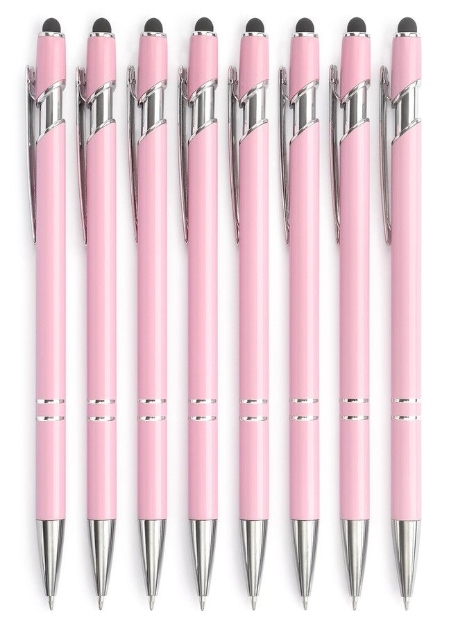 Bribobo Ballpoint Pen 2-in-1 Stylus Retractable Ballpoint Pen with Stylus tip, Metal Stylus Pen for Touch Screens, 1.0 mm Black Ink (Pink) - Image 1