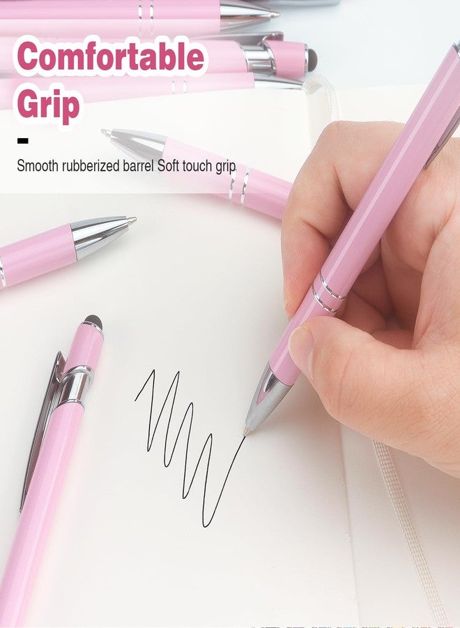 Bribobo Ballpoint Pen 2-in-1 Stylus Retractable Ballpoint Pen with Stylus tip, Metal Stylus Pen for Touch Screens, 1.0 mm Black Ink (Pink) - Image 4