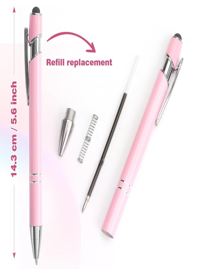 Bribobo Ballpoint Pen 2-in-1 Stylus Retractable Ballpoint Pen with Stylus tip, Metal Stylus Pen for Touch Screens, 1.0 mm Black Ink (Pink) - Image 3