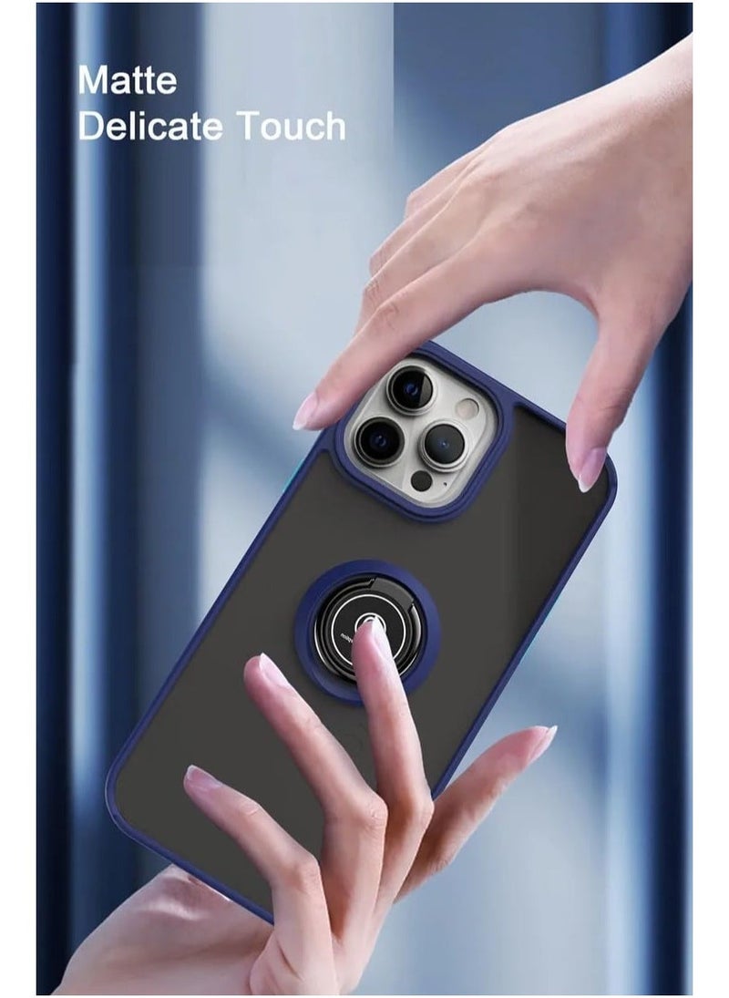 Raxoom Case for Iphone 15 Pro Max Case Cover Metal Ring Holder Grip Kickstand Car Magnetic Mount Shockproof Matte Hard Back Bumper Case for Iphone 15 Pro Max 5G (Black+Red) - Image 2