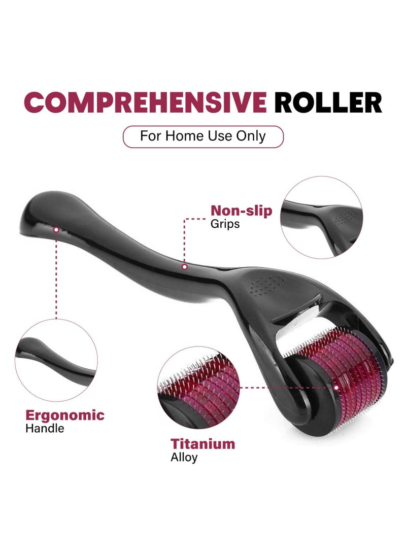 Derma Roller - Derma Roller for Hair Growth 0.5mm with 540 Needles, Activates Hair Follicles, Repair Damaged Hair, Reduce Acne Scars, Remove Dark Spots Tighten Skin, Beard Hair Wrinkle Stretch Marks Safe To Use - Image 1